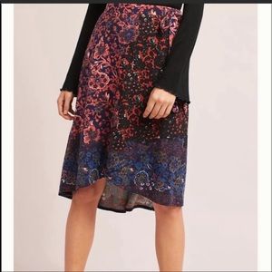 Maeve Anthropologie Faux Wrap Skirt Large NWT